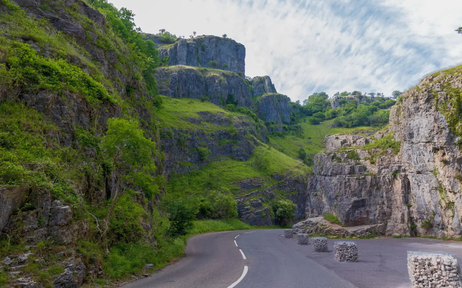 Winding road through stunning Cheddar Gorge